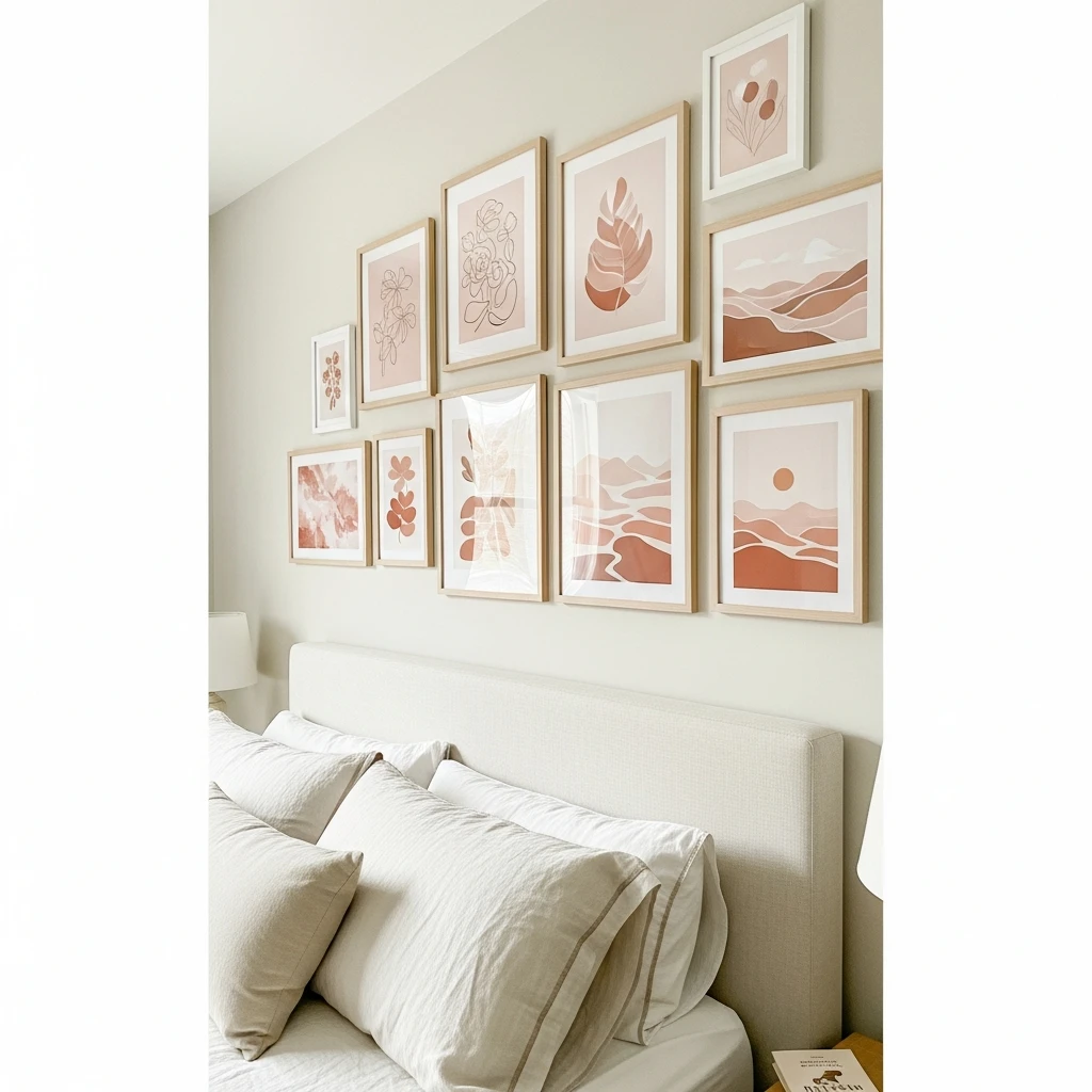 Romantic Gallery Wall - 50 Simple, Budget-Friendly Ways to Create a Cozy, Romantic Bedroom
