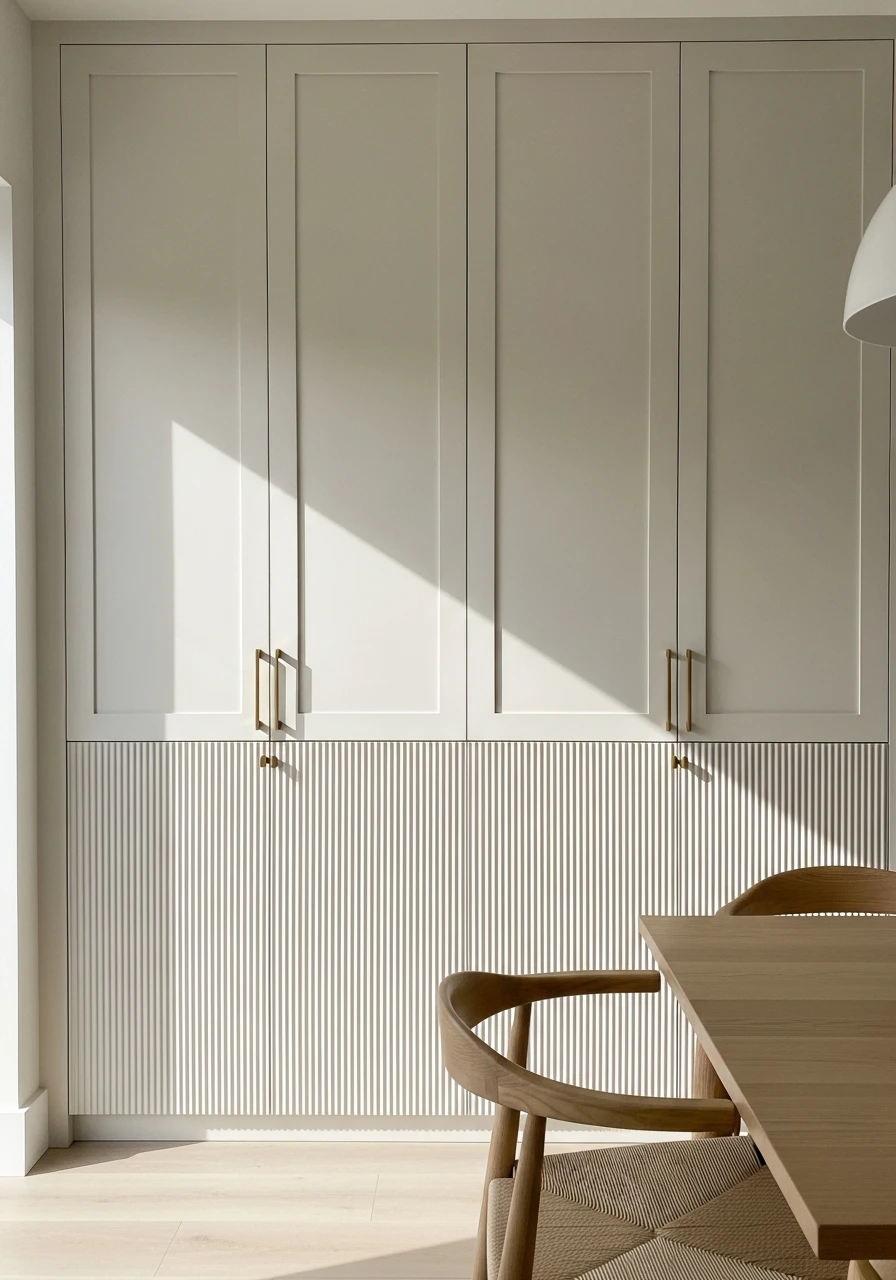 Fluted Cabinet Texture - 50 Dining Room Built-In Ideas for a Custom High-End Look