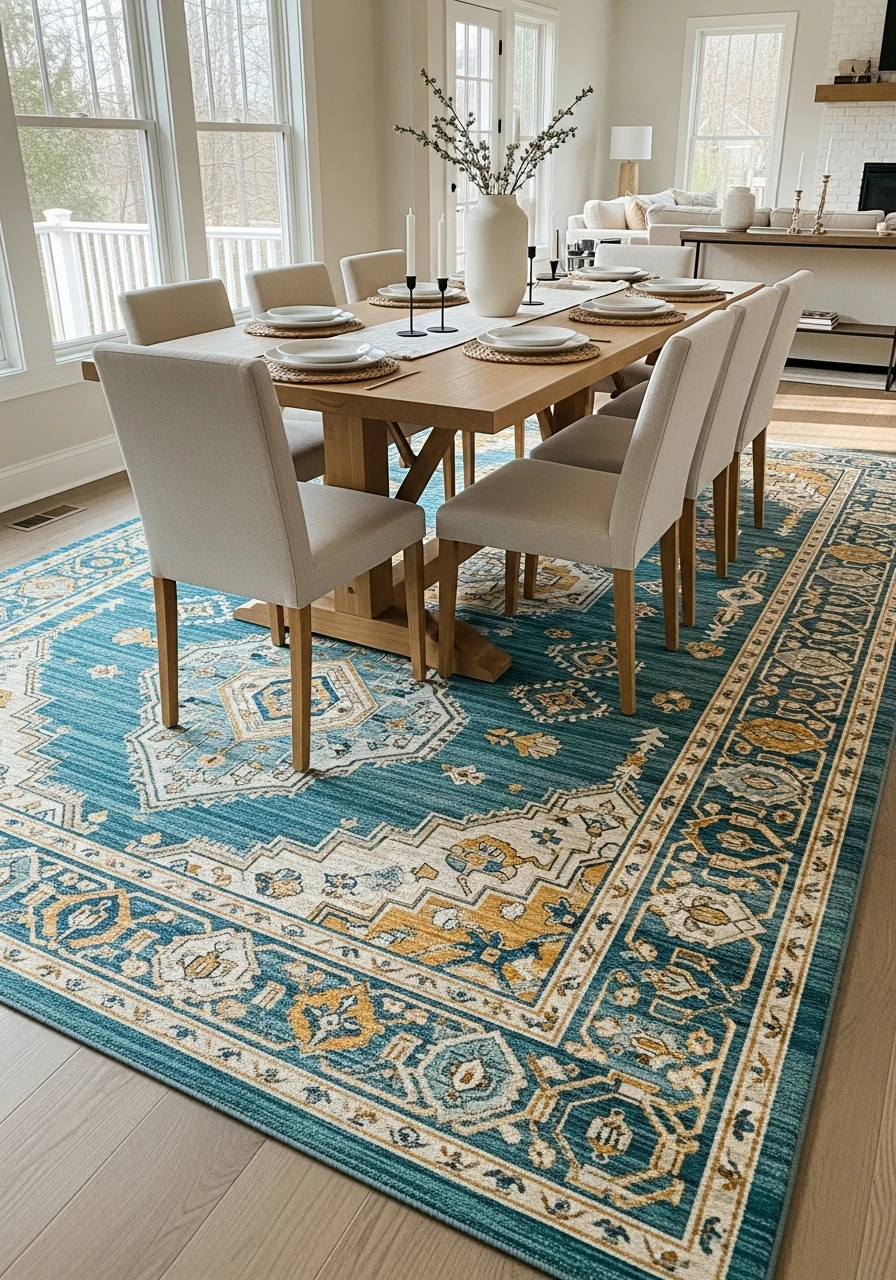 Area Rugs Under Dining Tables - 50 Budget-Friendly Dining Room Decor Ideas for a High-End Look